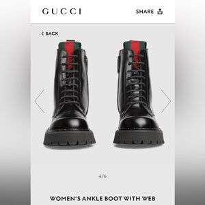 Gucci Black Ankle Boots with Web Detail